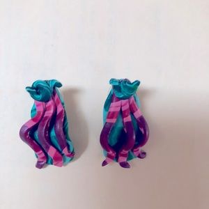 Clay Earrings turquoise, pink & purple